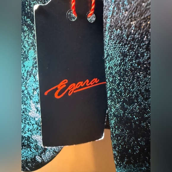 Egara Men’s Galaxy Dinner Jacket Blazer Sz 38R Slim Fit Teal Black Silver NWT - Picture 8 of 12